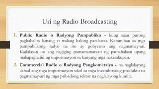 Kontemporaryong Programang Panradyo (Radio BroadCasting).